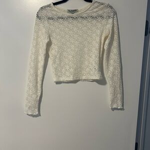 Cream lace long sleeve top